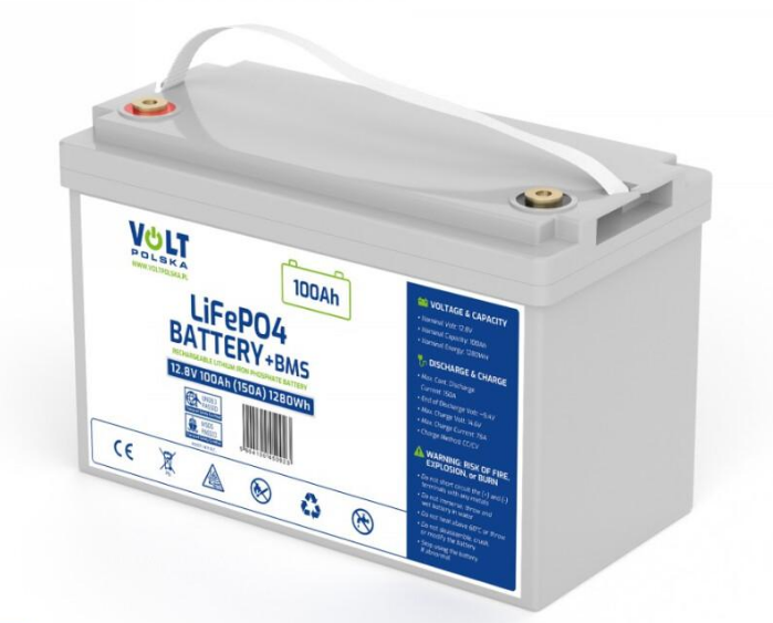 LiFePO4 Акумулятор 12,8V 100Ah 150A Volt Polska + BMS (6AKLI10112)
