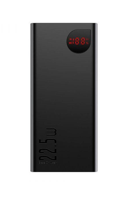 Потужний Повербанк 20000 mAh 22.5W Baseus Adaman Metal Digital Display Black (PPAD000101)