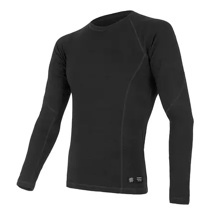 Чоловіча термофутболка з довгим рукавом Sensor Merino DF LS, S (Black), фото 1
