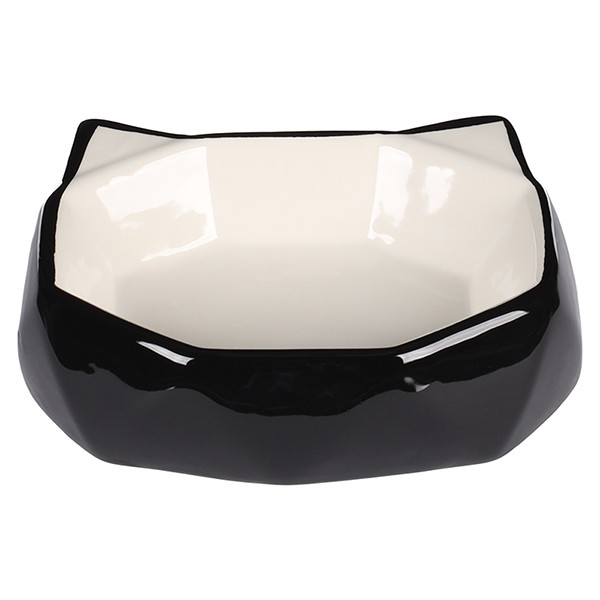 Керамічна миска для котів Flamingo Cat Kubo Фламінго Кубо 180мл чорно-білий (561267), фото 1