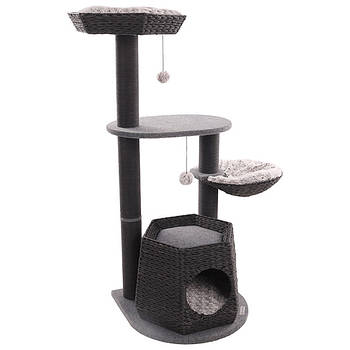 Дряпка дряпка для котів Flamingo Berliot Фламінго Берліот ігровий комплекс 90х65х118см чорний (561380)