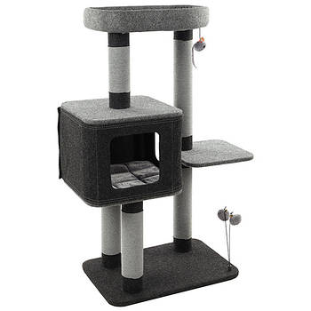 Дряпка дряпка для котів Flamingo Fati Фламінго Фаті ігровий комплекс 75х43х110см сірий (561302)