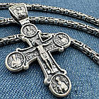 Срібний комплект оригінальний хрест та ланцюжок лисячий хвіст 925 проби, фото 8