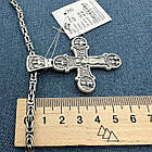 Срібний комплект оригінальний хрест та ланцюжок лисячий хвіст 925 проби, фото 5