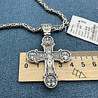 Срібний комплект оригінальний хрест та ланцюжок лисячий хвіст 925 проби, фото 6