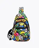 Сумка тканинна через плече різнокольорова бананка підліткова для хлопчика чоловіча, фото 2