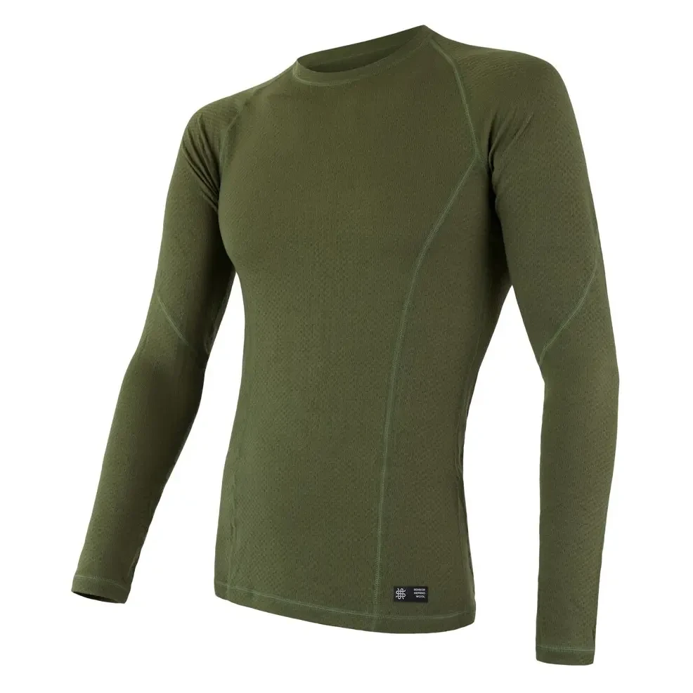 Чоловіча термофутболка з довгим рукавом Sensor Merino DF LS, XL (Safari)