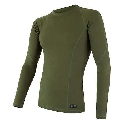 Чоловіча термофутболка з довгим рукавом Sensor Merino DF LS, XL (Safari), фото 1