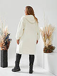 Жіноче тепле пальто оберсайз супер-батал з вовни альпаки р.52-56. Арт-3663/39, фото 6