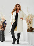 Жіноче тепле пальто оберсайз супер-батал з вовни альпаки р.52-56. Арт-3663/39, фото 5