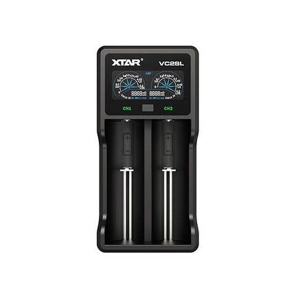 Універсальний зарядний пристрій XTAR VC2SL, Ni-Cd/Ni-Mh/Li-Ion, 2 канала, USB-C, LCD, Powerbank, Box, фото 1