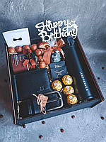 Подарунковий набір для чоловіка, друга, керівника Gentleman s Choice : термос, ремінь, гаманець та солодощами