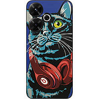 Силіконовий чохол Epik для Xiaomi Redmi 13 4G з картинкою Кіт із навушниками