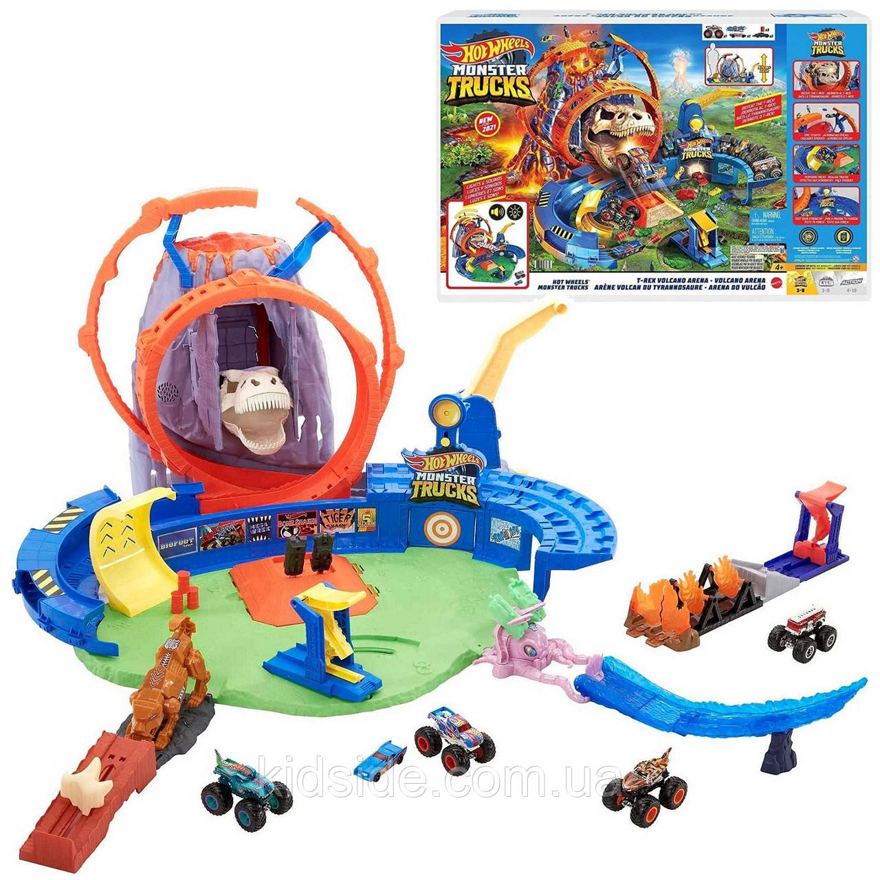 Hot Wheels GYL14 Monster Trucks Volcano Автотрек Хот Вілс Монстр-трак Вулкан Арена