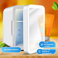 Мини холодильник для косметики и лекарств с зеркалом для макияжа и подсветкой