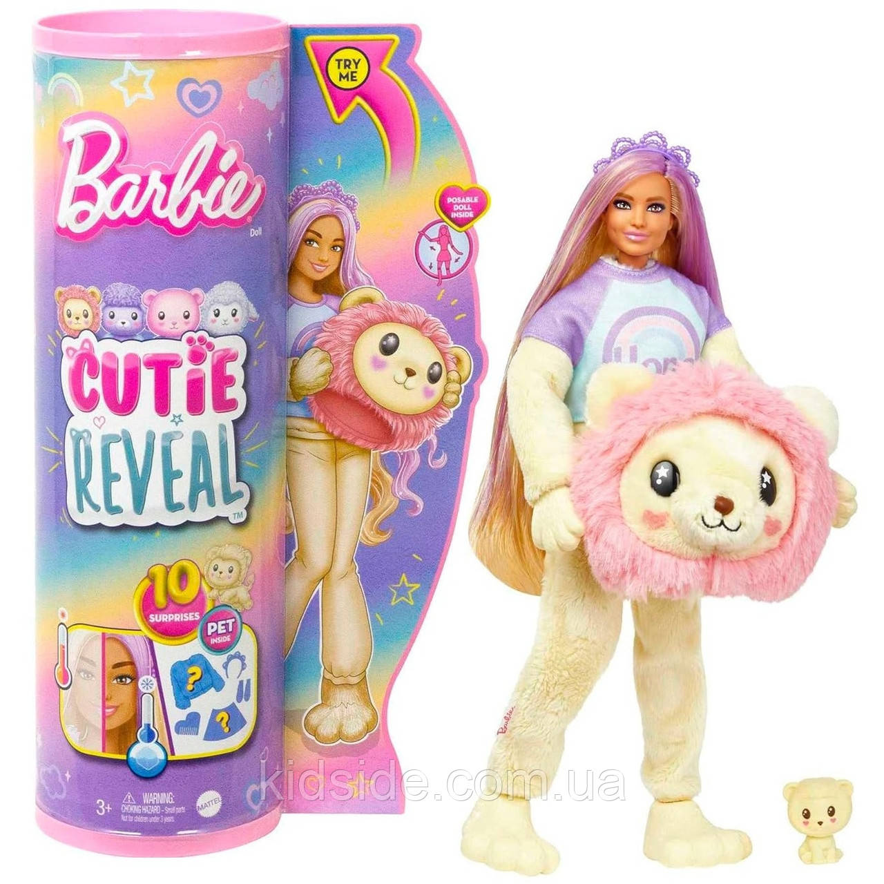 Barbie Cutie Reveal HKR06 Лялька Барбі Сюрприз М'які та пухнасті Лев