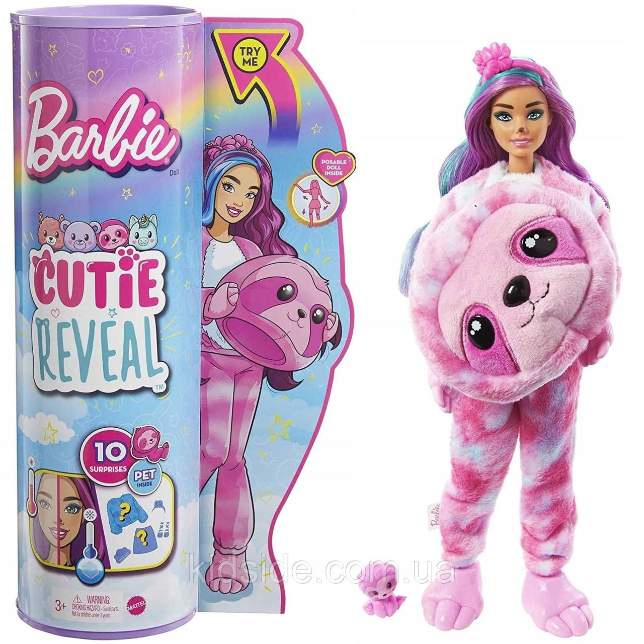 Barbie Cutie Reveal HJL59 Лялька Барбі Сюрприз Милий Лінивець