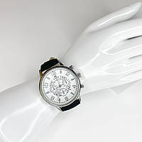 Годинник наручний SHAARMS Чоловічий арабські цифри з мітками календар механізм кварцевий Білий чорний 433216