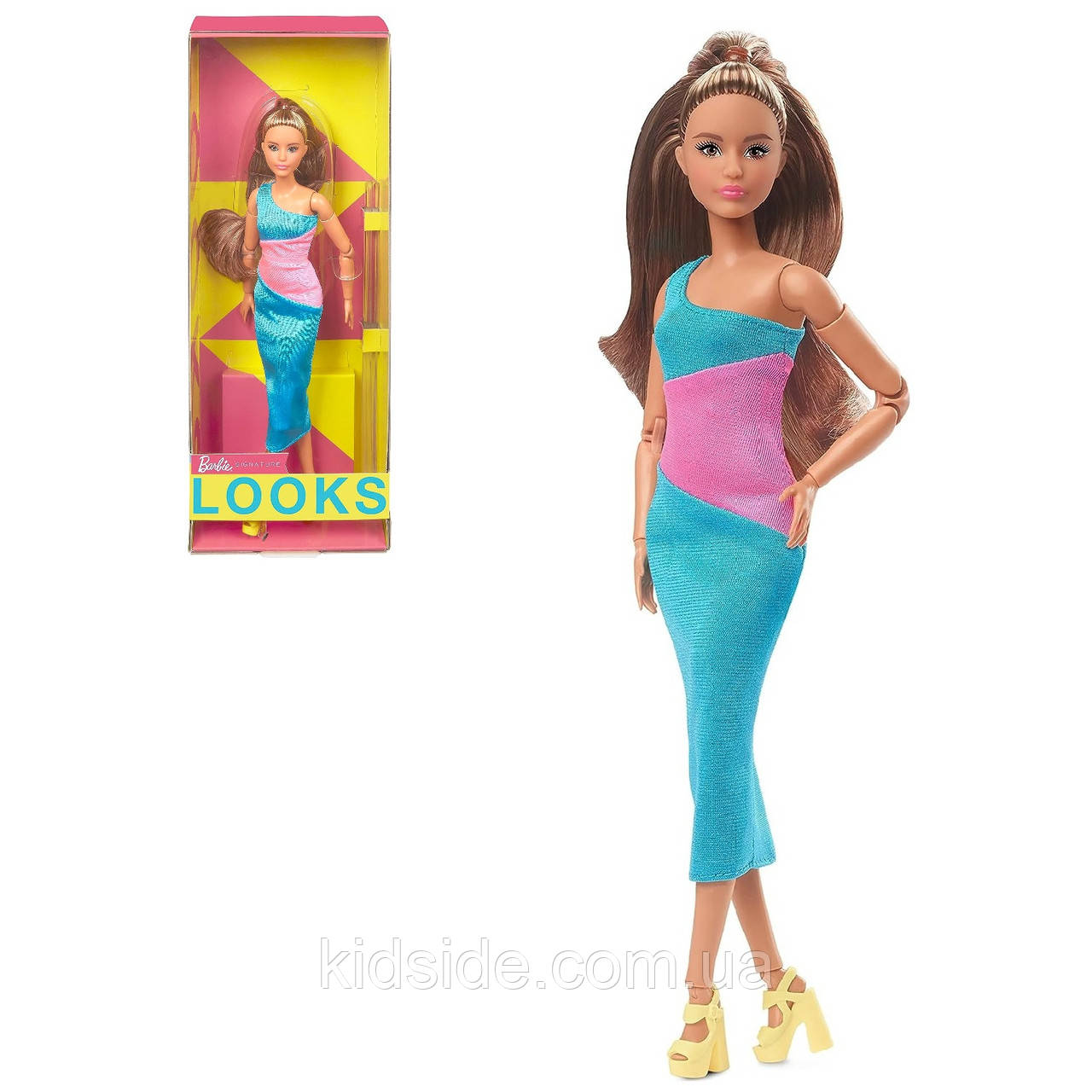 Barbie Looks #17 HJW82 Лялька Барбі Мініатюрна брюнетка