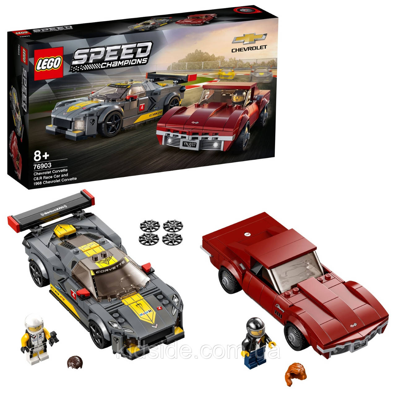LEGO Speed Champions 76903 Chevrolet Corvette C8.R Race Car and 1968 Chevrolet Corvette