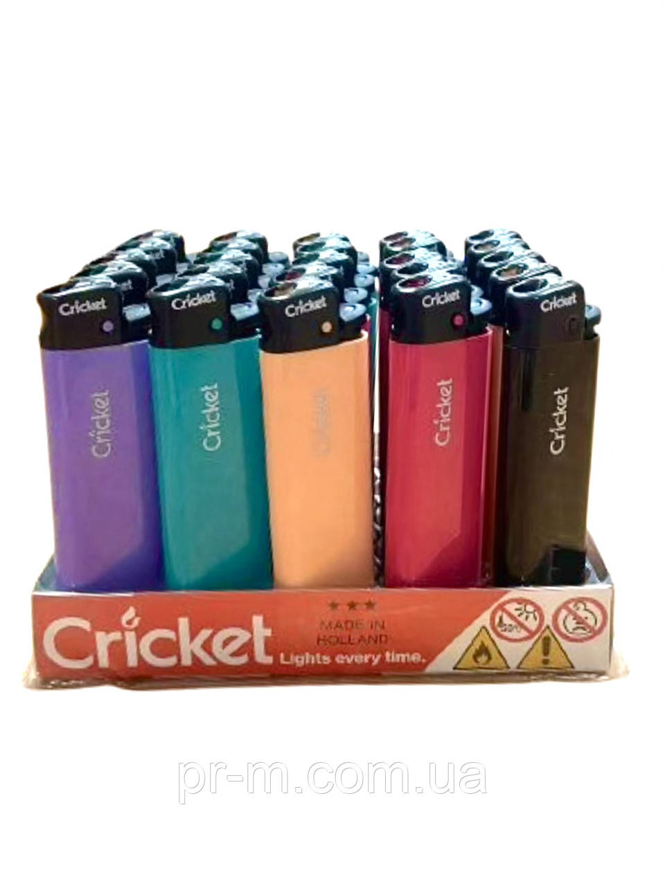 Запальнички Cricket Стандарт, кольоровий оригінал (25шт/уп)