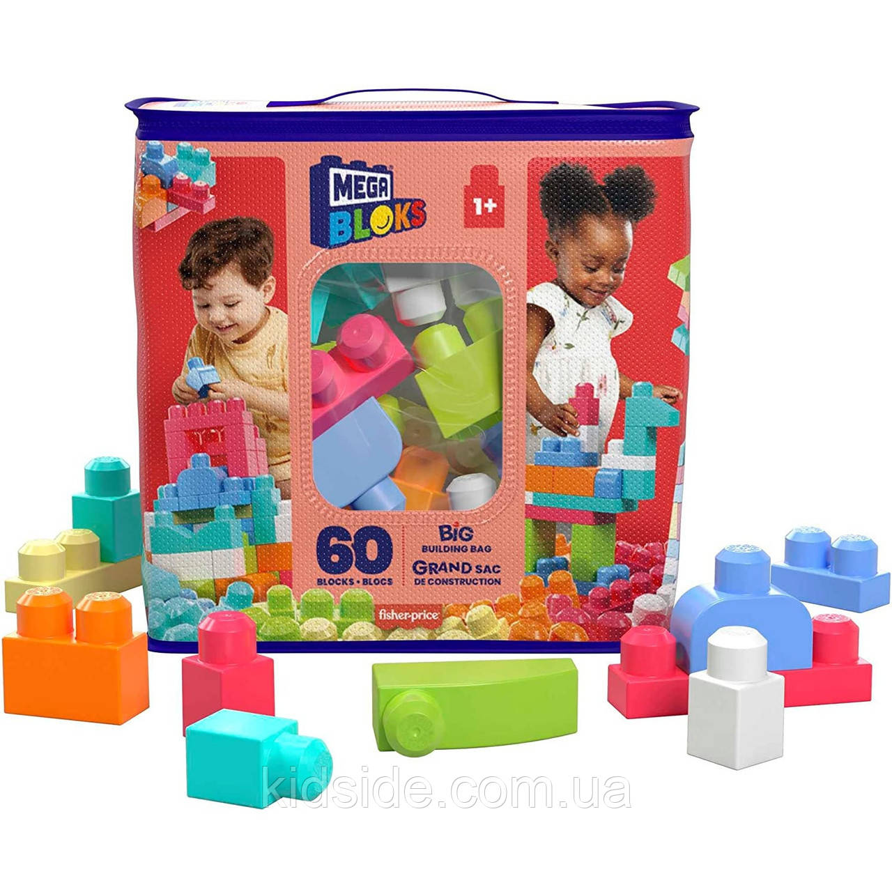 Конструктор Мега Блокс 60 деталей Рожевий Mega Bloks First Builders DCH54