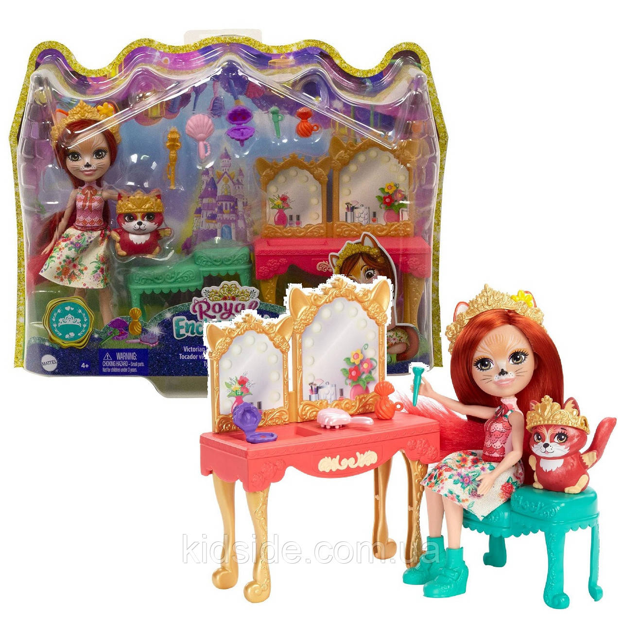Enchantimals GYJ05 Набір Туалетний столик і лялька Фабрина Лис з вихованцем