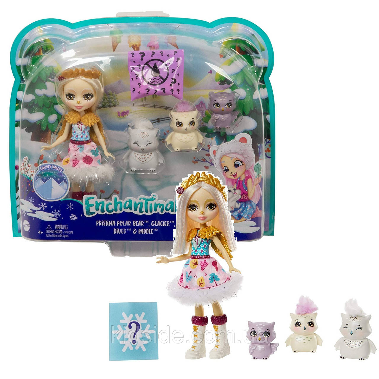Enchantimals GJX46 Набір Сім'я полярних сов та лялька Сова Модель