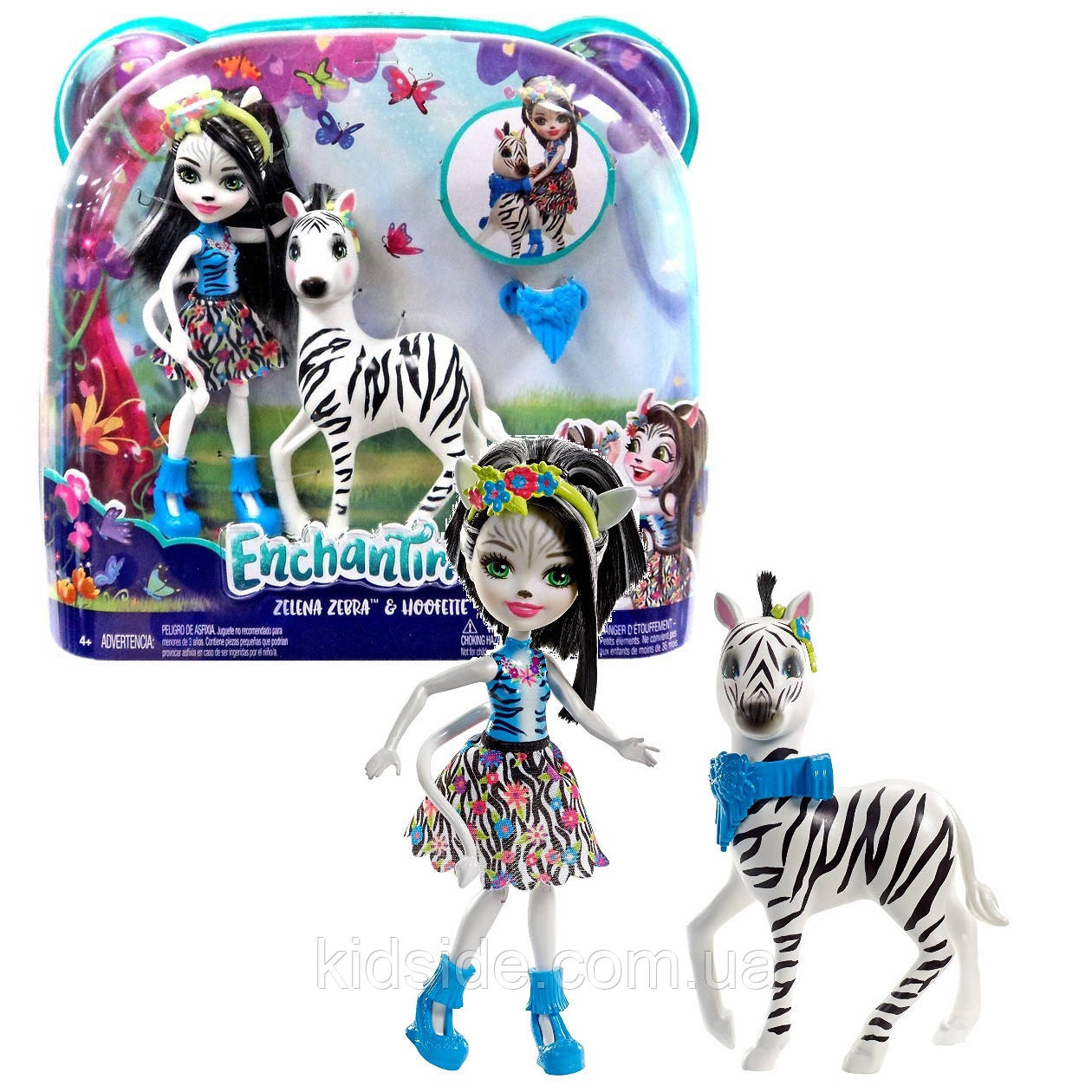 Enchantimals FKY75 Лялька Зелена Зебра з великою зверюшкой