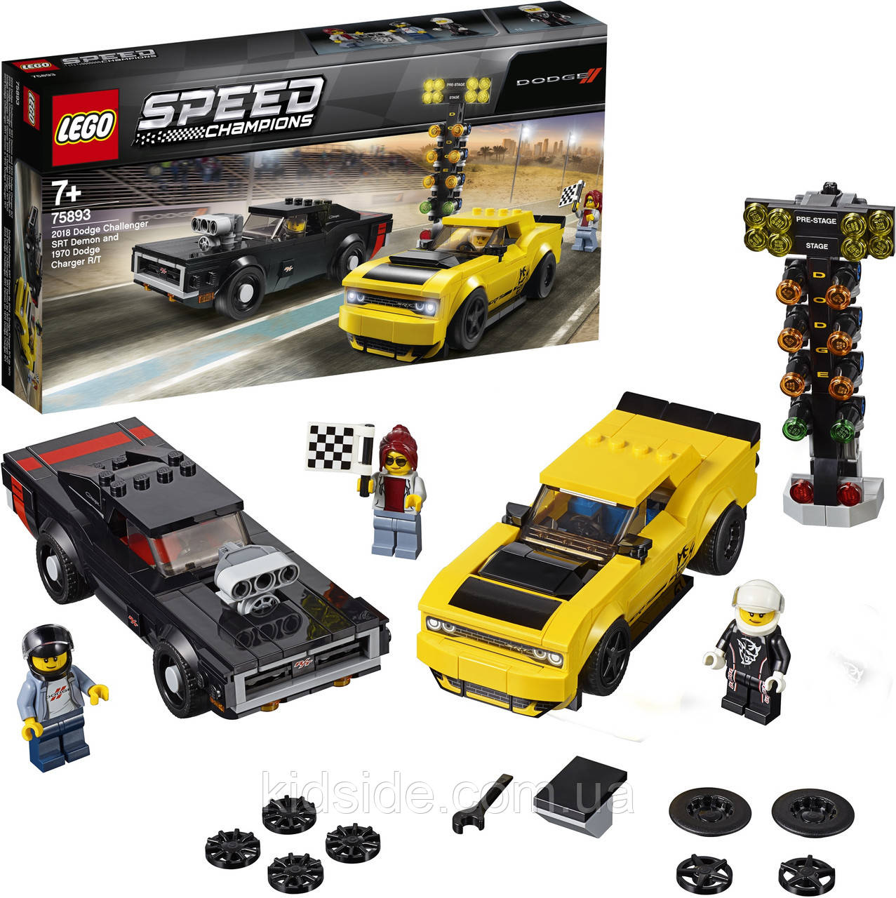 LEGO Speed Champions 75893 Dodge Challenger SRT Demon 2018 + Dodge Charger R/T 1970, фото 1