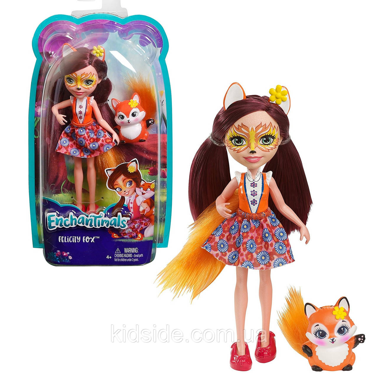 Enchantimals DVH89 Лялька лисиця Фелісіті Лис з вихованцем