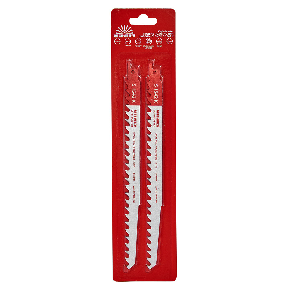 Пиляльне полотно для шабельної пили Vitals Master S 1542 K (2 шт.), фото 1