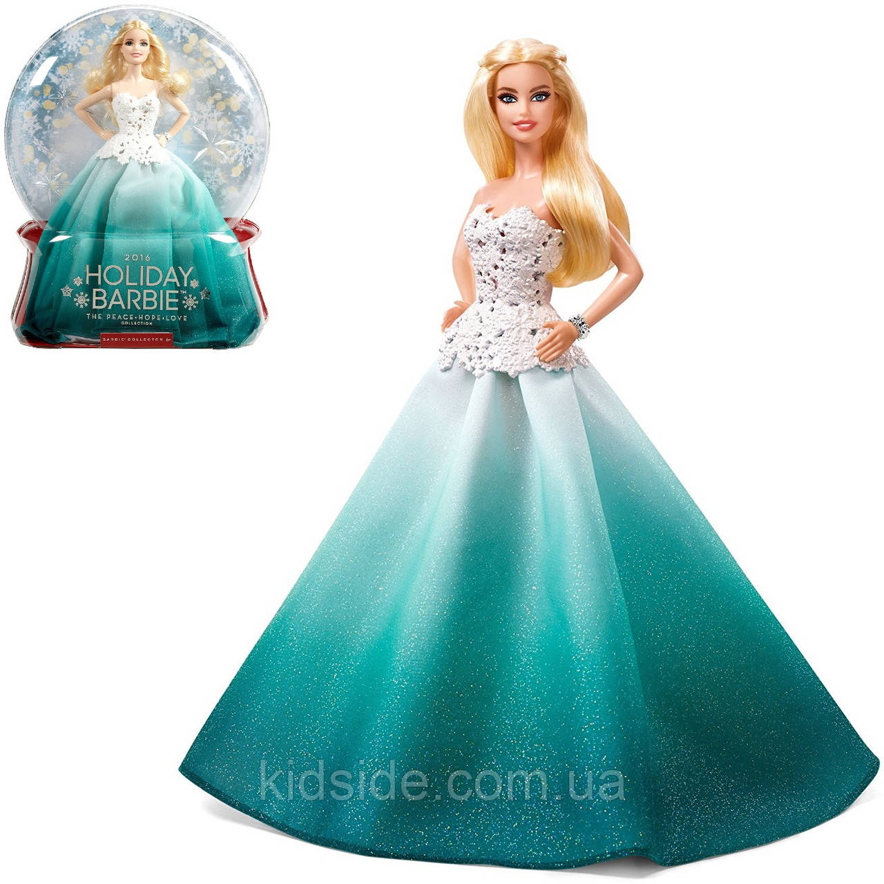 Barbie Collector Holiday DGX98 Лялька Барбі Колекційна Святкова 2016 в бірюзовому, фото 1
