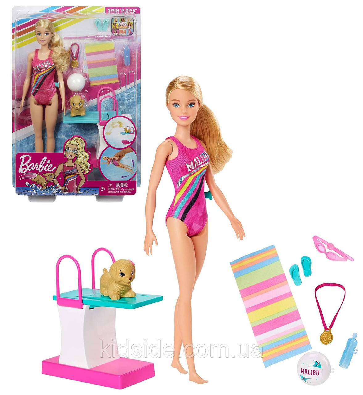 Barbie Swim 'n Dive GHK23 Лялька Барбі Чемпіон з плавання