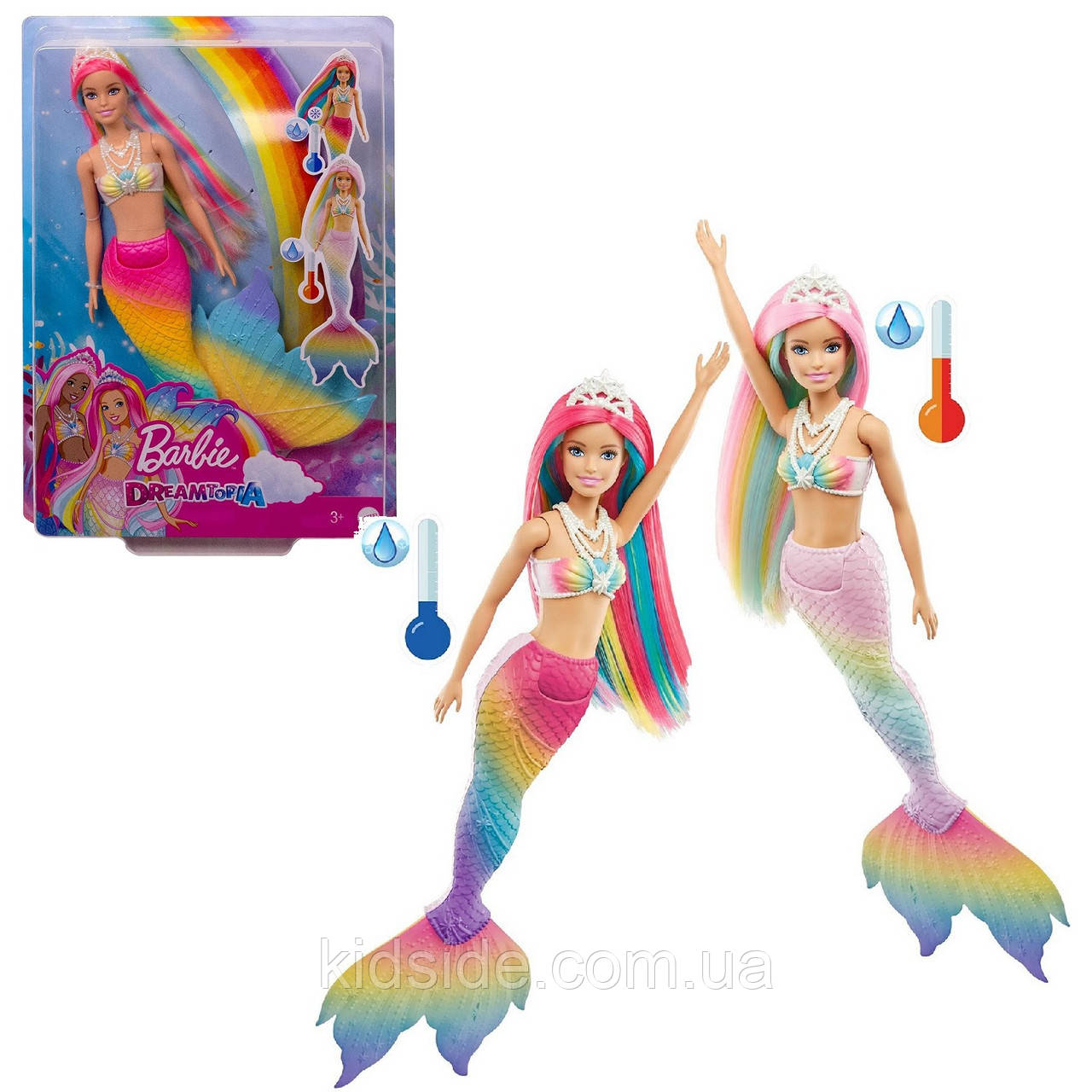 Barbie Dreamtopia Mermaid GTF89 Лялька Барбі Русалонька міняє колір