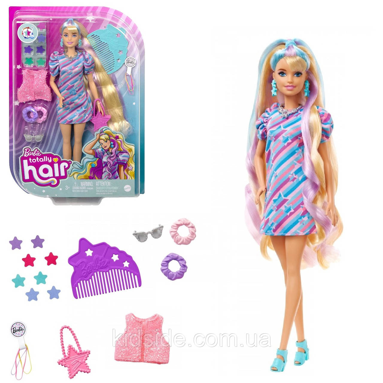 Barbie Totally Hair HCM88 Лялька Барбі Зоряна красуня