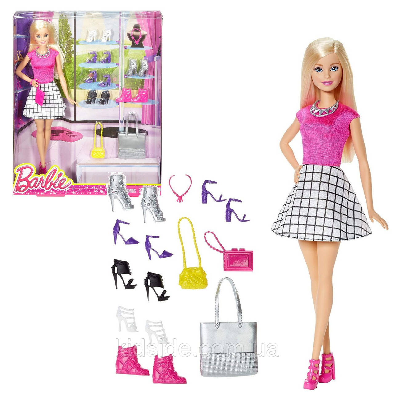 Barbie Shoes DMP10 Лялька Барбі Модниця з взуттям