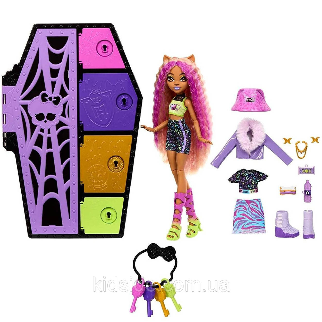 Monster High Clawdeen Wolf HKY61 Лялька Монстр Хай Клодін Вульф Шафа з секретами
