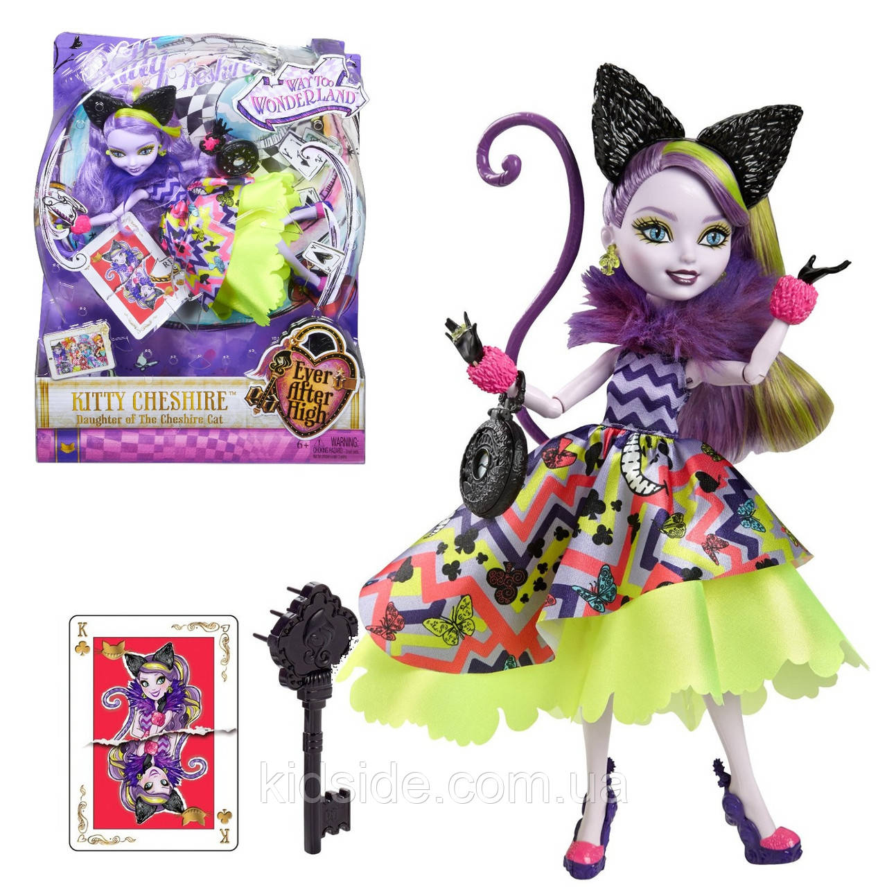 Ever After High Kitty Cheshire CJF41 Лялька Евер Афтер Хай Кітті Чешир Дорога в Країні Чудес, фото 1