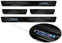 Захисні накладки на пороги "HYBRID" для Volkswagen Tiguan II 2016-2020, lift. 2020+ /чорн.нерж.сталь/