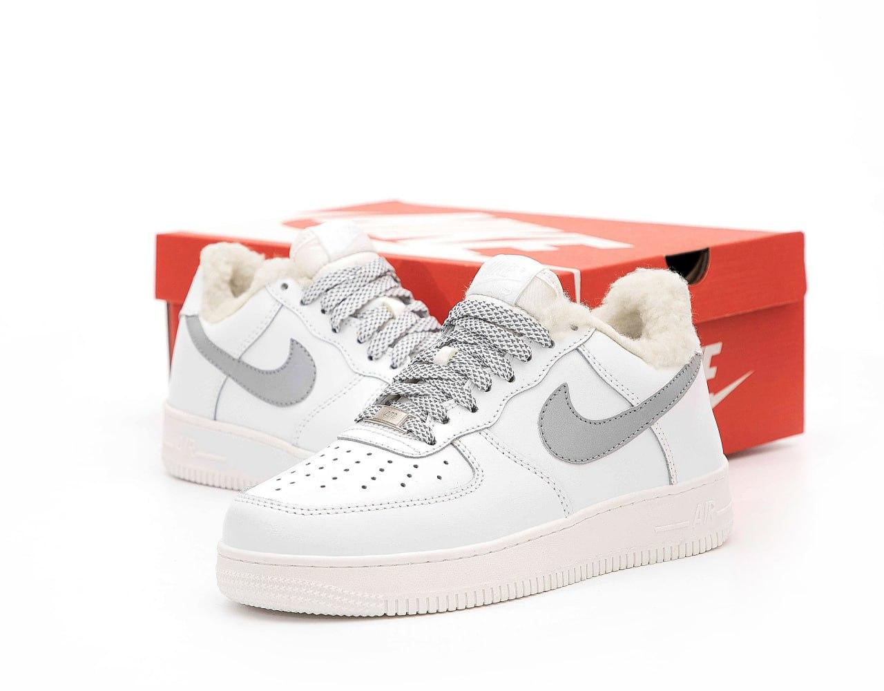 Зимові Чоловічі білі Кросівки Nike Air Force Winter, фото 1