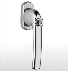 Віконна ручка з ключем серебриста greenteQ для металопластикових вікон