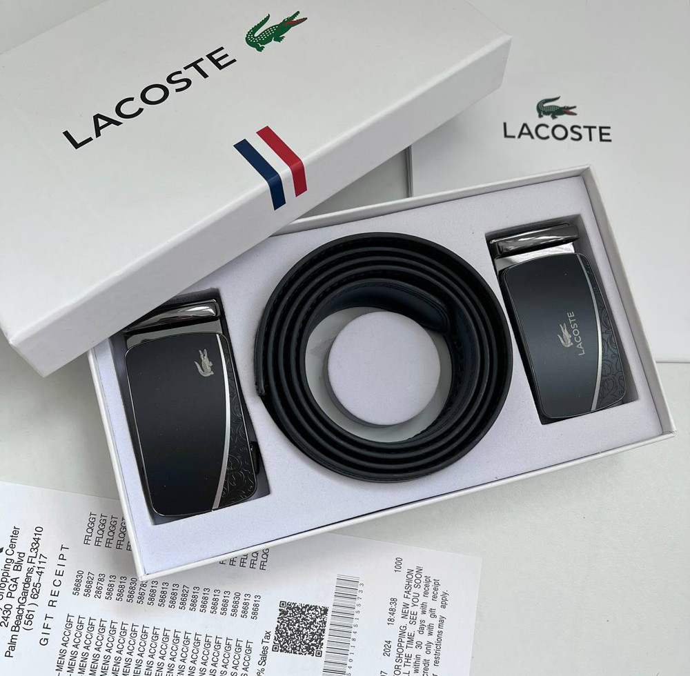 Чоловічий подарунковий набір Lacoste (пряжки автомат) (992)