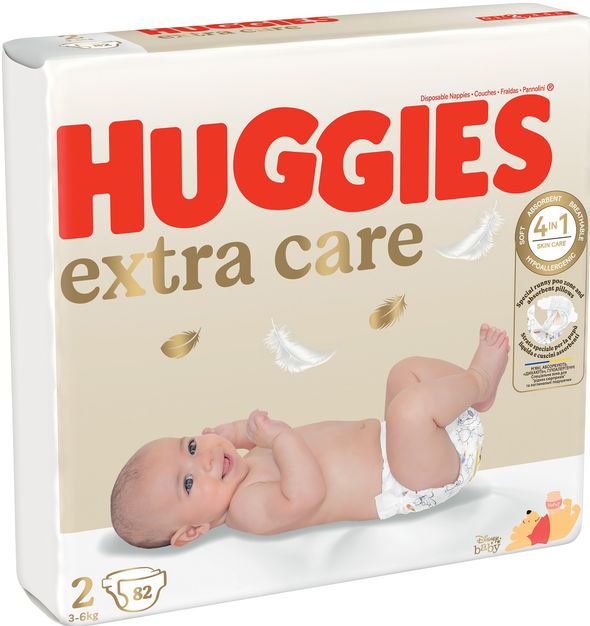Підгузки Huggies Extra Care Mega Pack 2 (4-6) кг 82 шт, фото 1