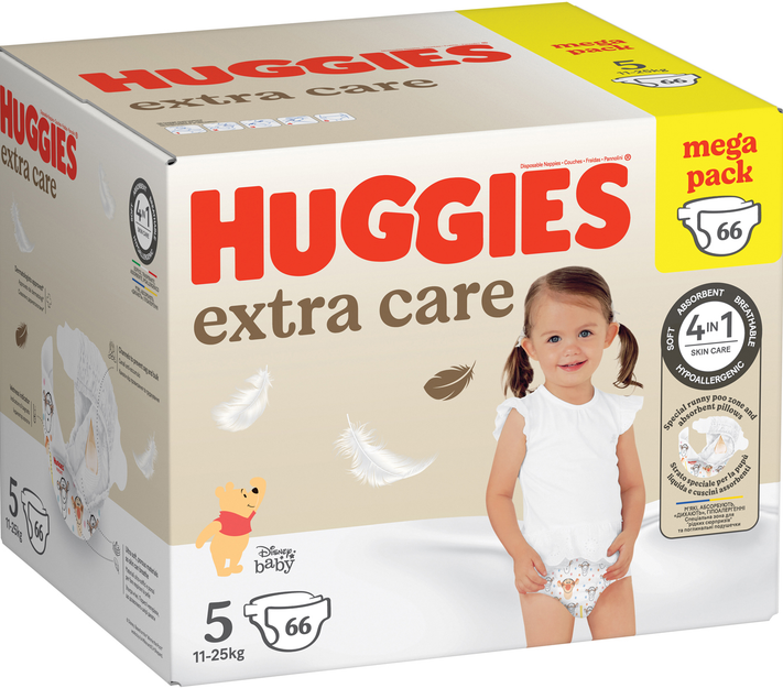 Підгузки Huggies Extra Care 5 (11-25 кг) 66 шт, фото 1