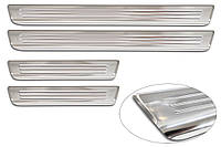 Захисні накладки на пороги для Volkswagen Tiguan II 2016-2020, lift. 2020+ /срібляста нерж.сталь/