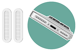 Сітка захисна 22x5 мм пилозахисний фільтр динаміка мікрофона наліпка стікер смартфона телефона біла