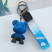 Брелок для ключів Ведмедик силіконовий  Синій