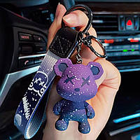 Брелок для ключів Ведмедик силіконовий  Фіолетовий