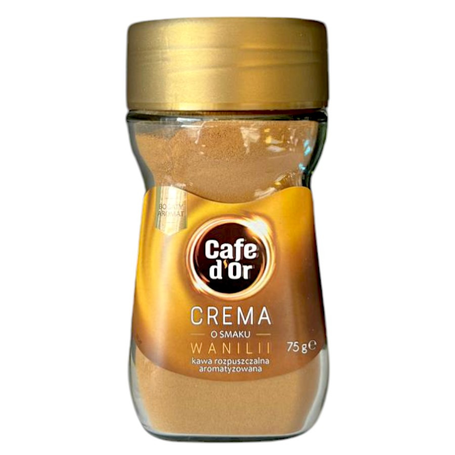 Розчинна кава Cafe d'Or Crema зі смаком ванілі 75 грамів у скляній банці